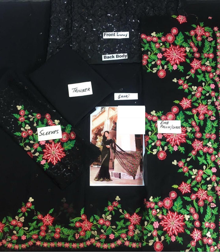 Maria B Chiffon Saree-Aarasta