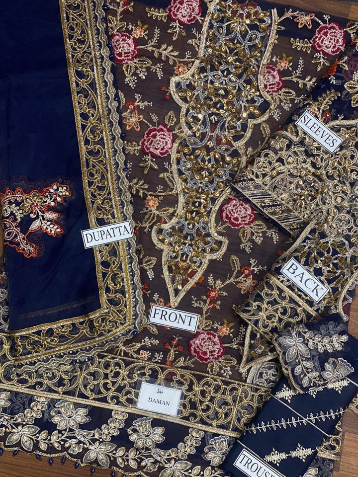 Maria B Organza Bridal Suit-Aarasta