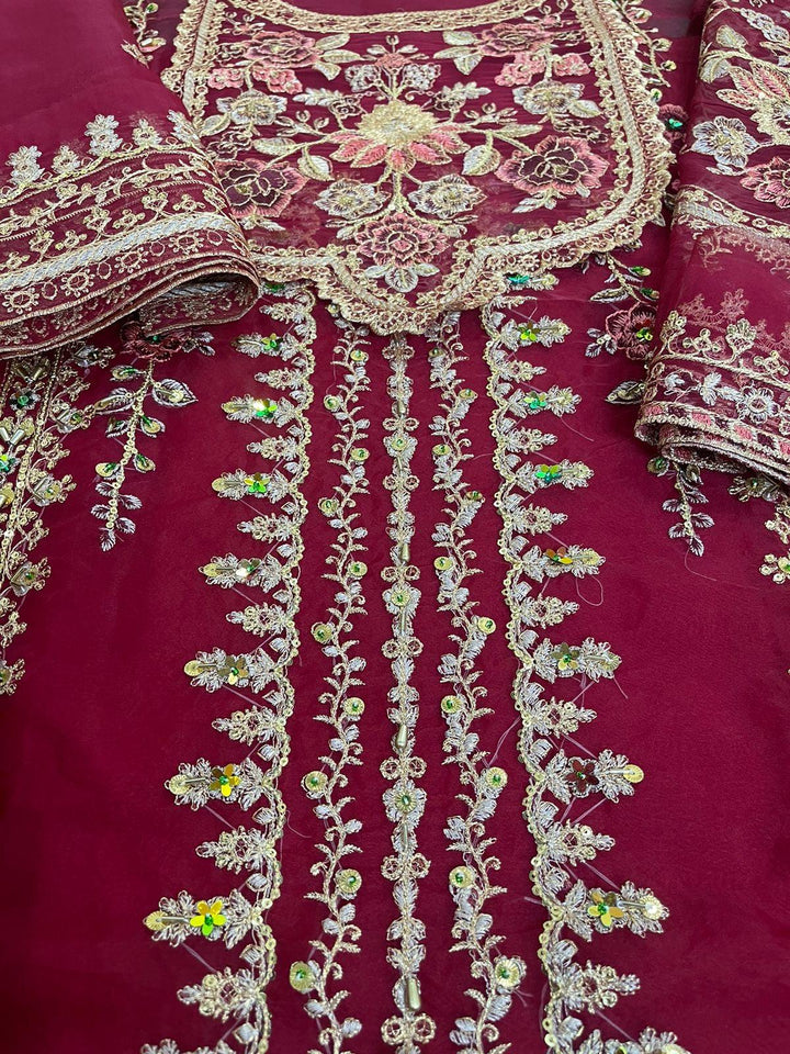 Maria B Organza Bridal Suit-Aarasta