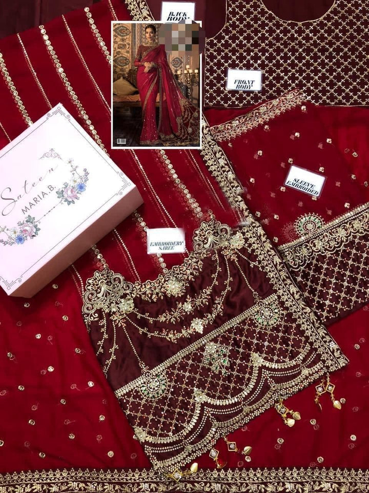 Maria B Chiffon Saree-Aarasta