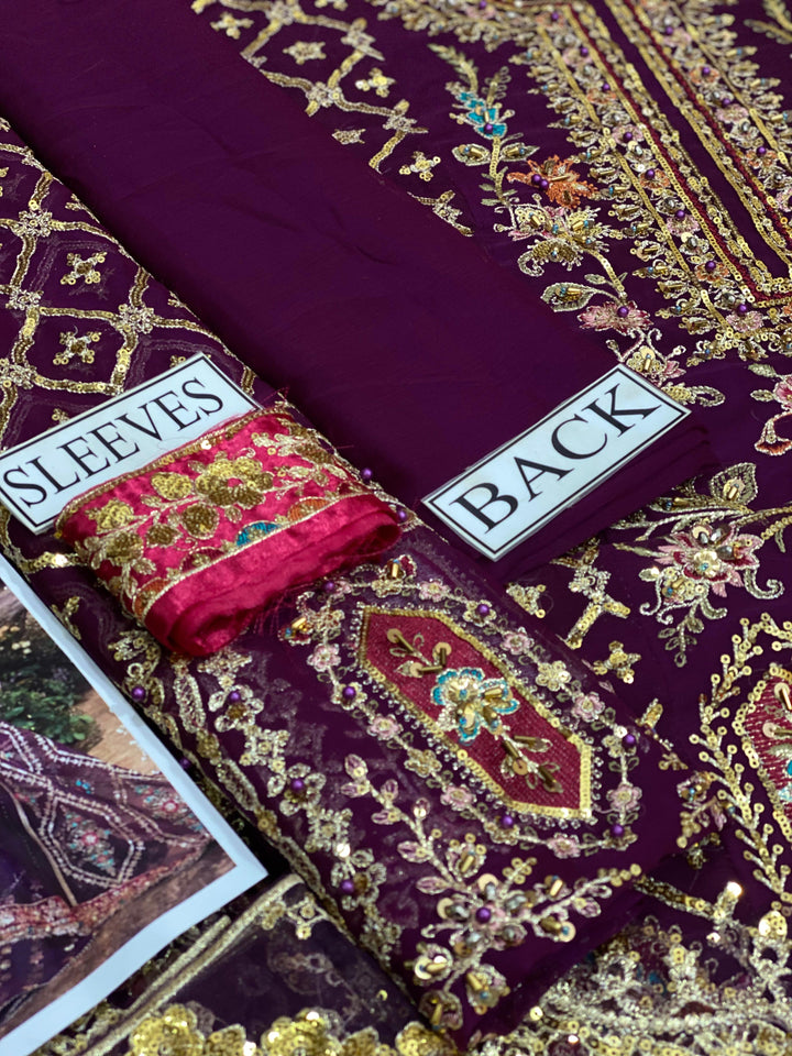 Maria B Chiffon Bridal Suit-Aarasta