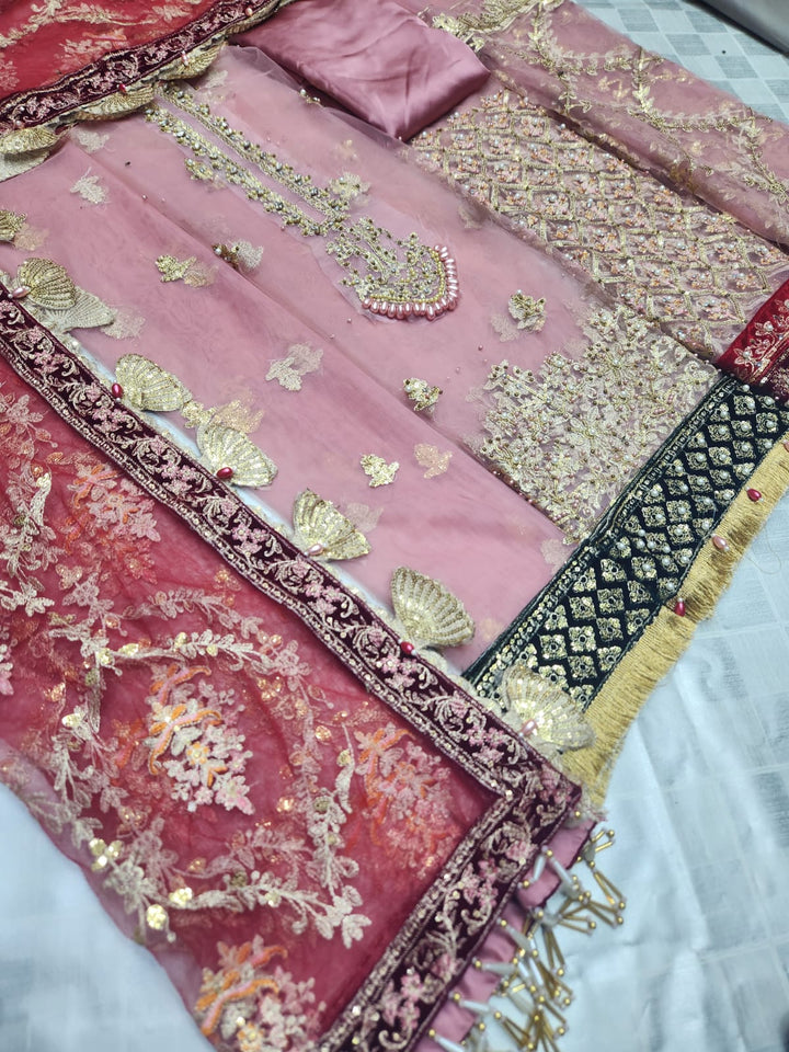 Maria B Net Bridal Suit-Aarasta