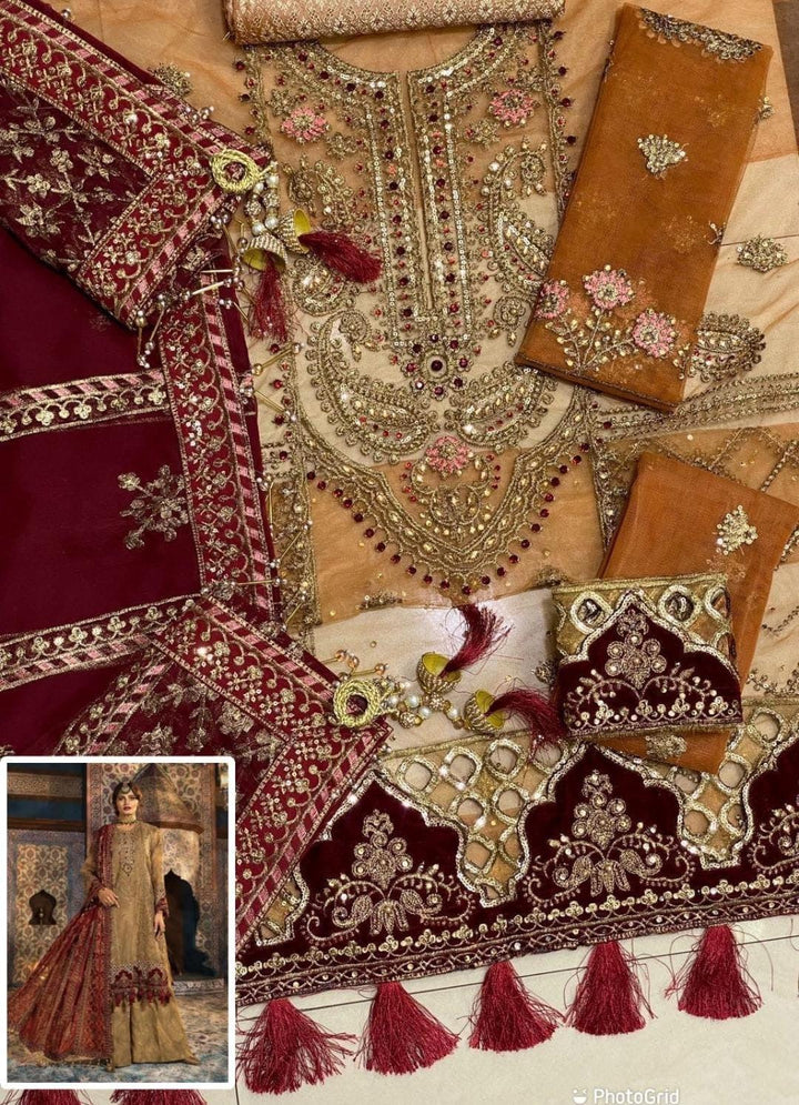 Maria B Net Bridal Suit-Aarasta