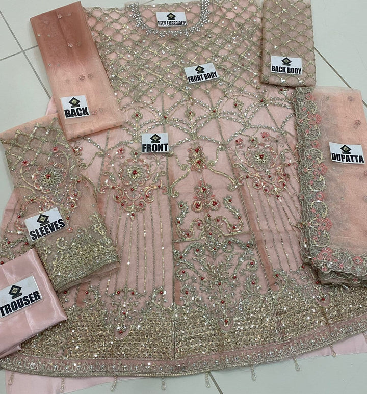 Maria B Net Bridal Suit-Aarasta