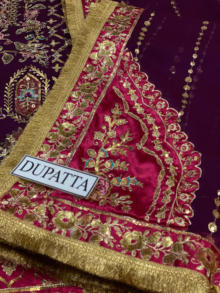 Maria B Chiffon Bridal Suit-Aarasta