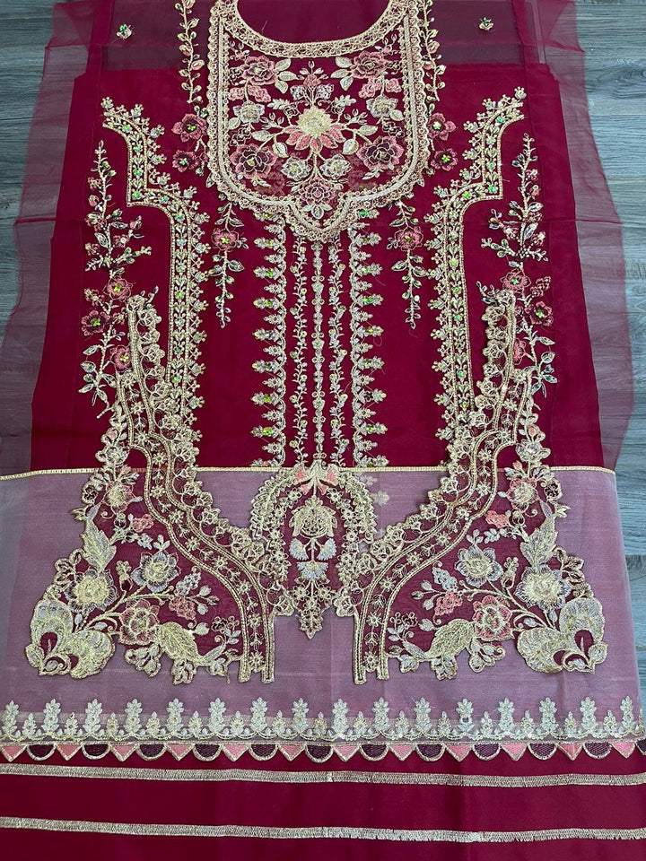 Maria B Organza Bridal Suit-Aarasta