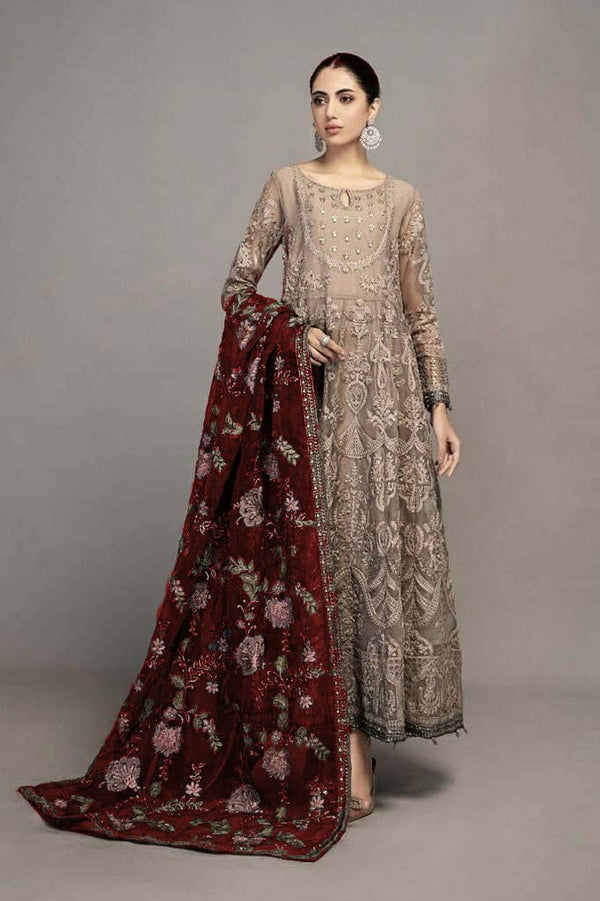 Maria B Organza Maxi-Beige-Organza-Maxi-Aarasta