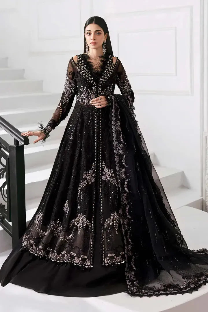 Maria B Chiffon Maxi-Black-Chiffon-Maxi-Aarasta