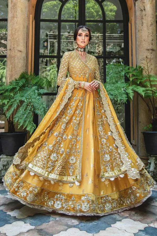 Maria B Net Frock-Net-Yellow-Maxi-Aarasta
