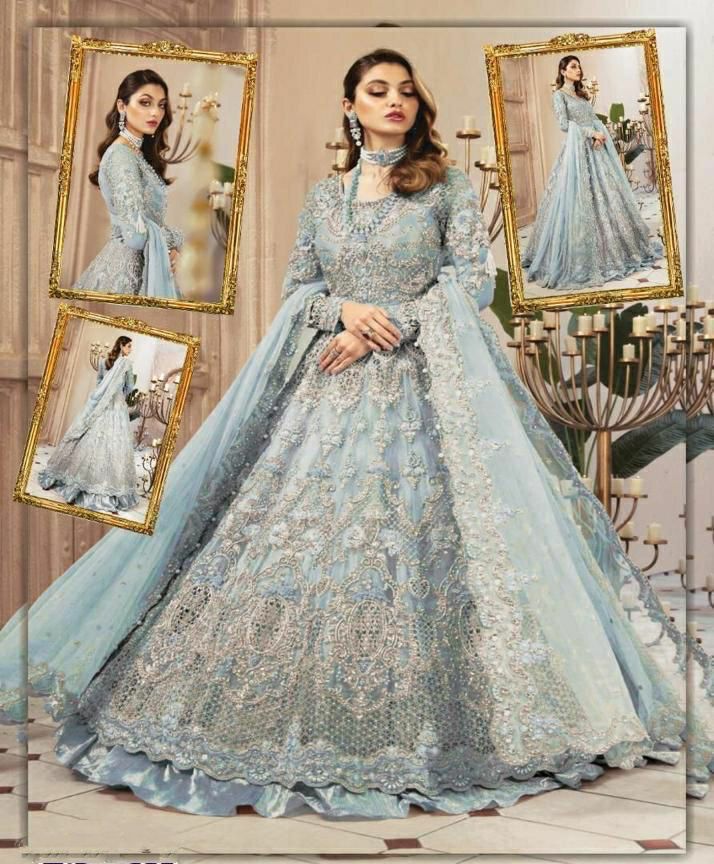 Maria B Net Maxi-Sky Blue-Net-Maxi-Aarasta