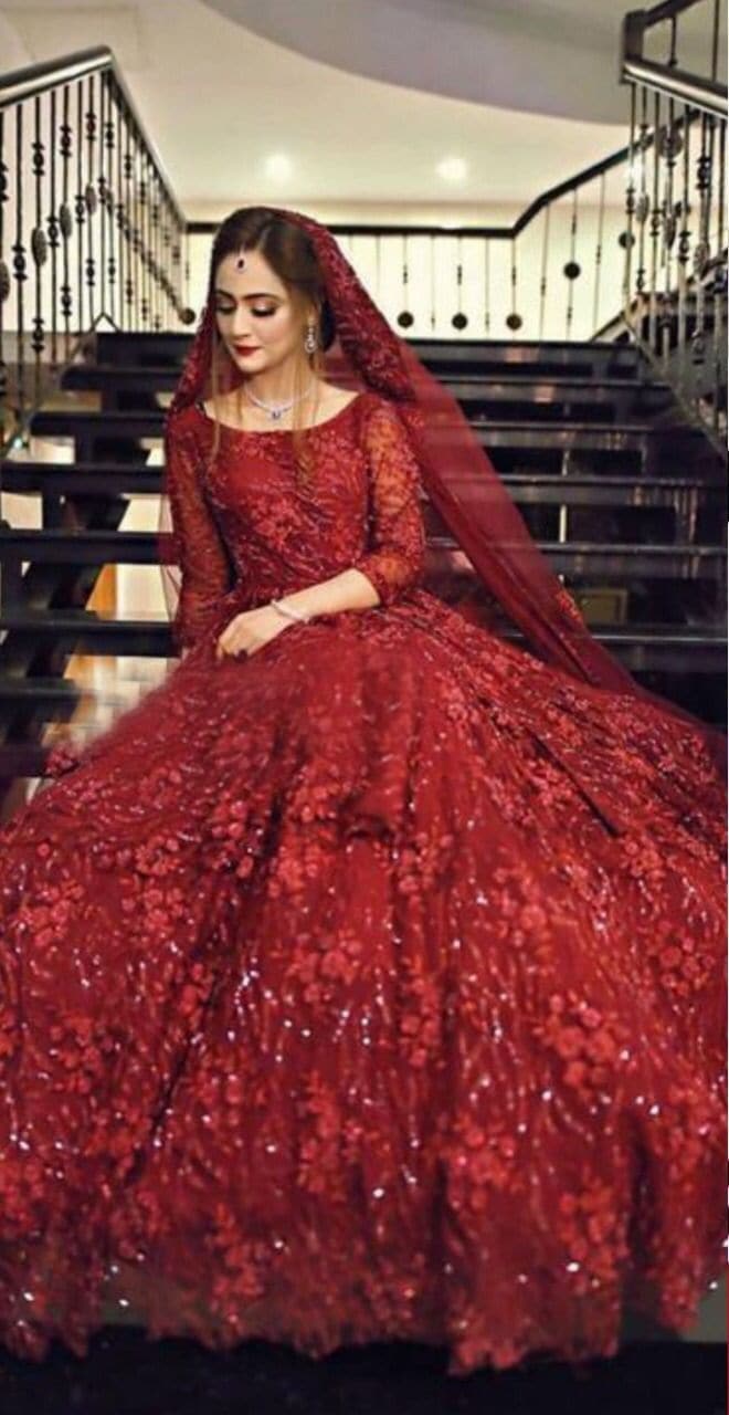 Maryams Net Bridal Suit-Aarasta