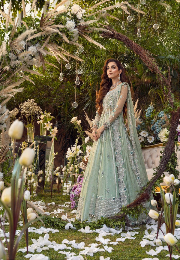 Maryams Net Frock-Green-Net-Maxi-Aarasta