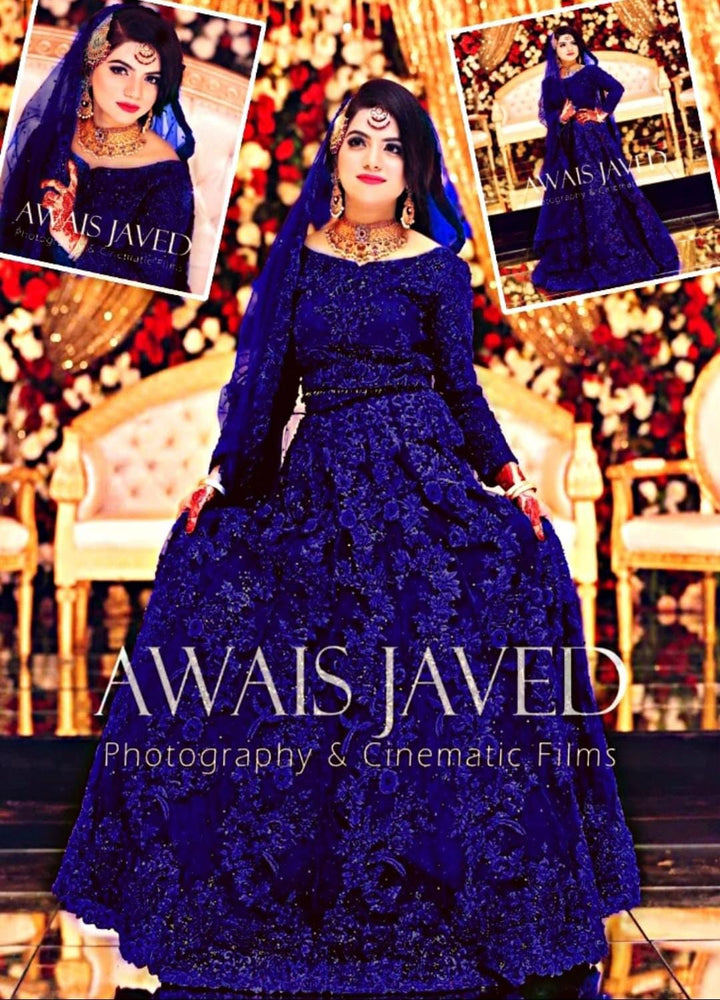 Mariam & Maria Net Frock-Navy-Net-Maxi-Aarasta