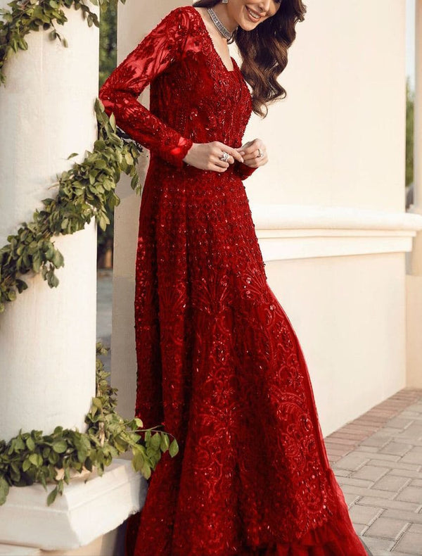Reign Net Frock-Red-Net-Maxi-Aarasta