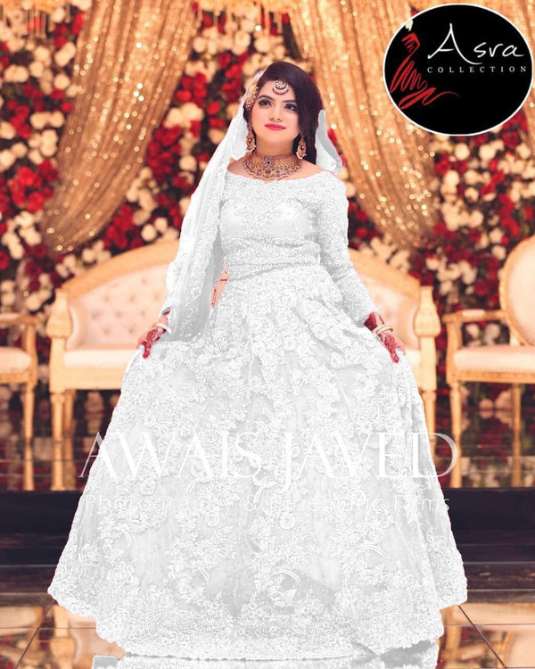 Maryams Net Bridal Suit-White-Net-Lehenga-Aarasta