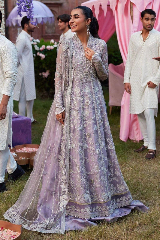 Mushq Net Bridal Suit-Purple-Net-Maxi-Aarasta