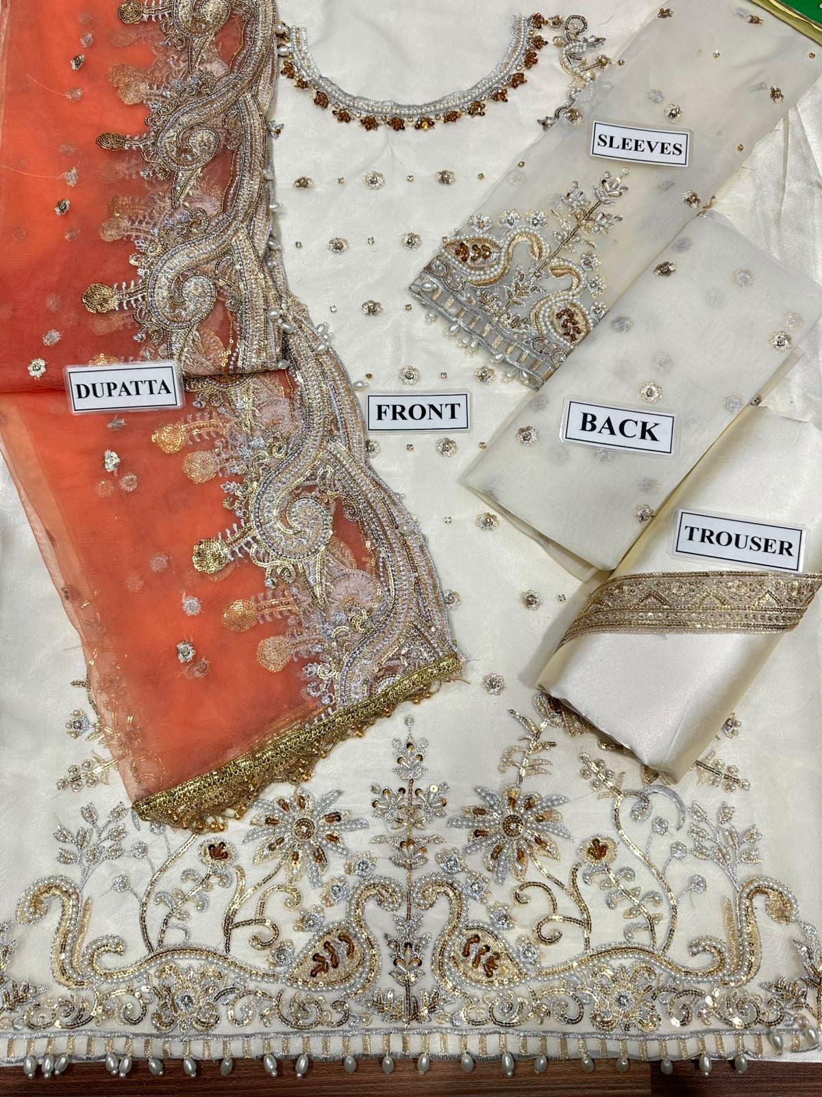 Sadaf Khan Organza Bridal Suit-Aarasta