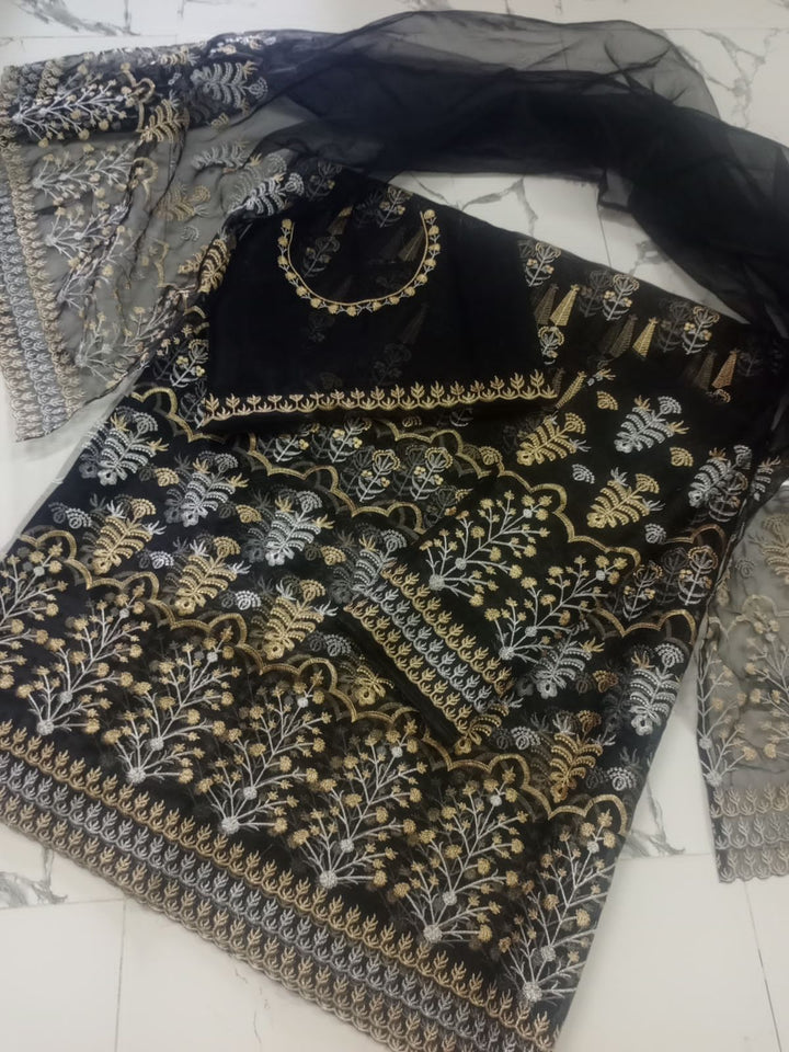 Embroidered Organza Frock-Aarasta