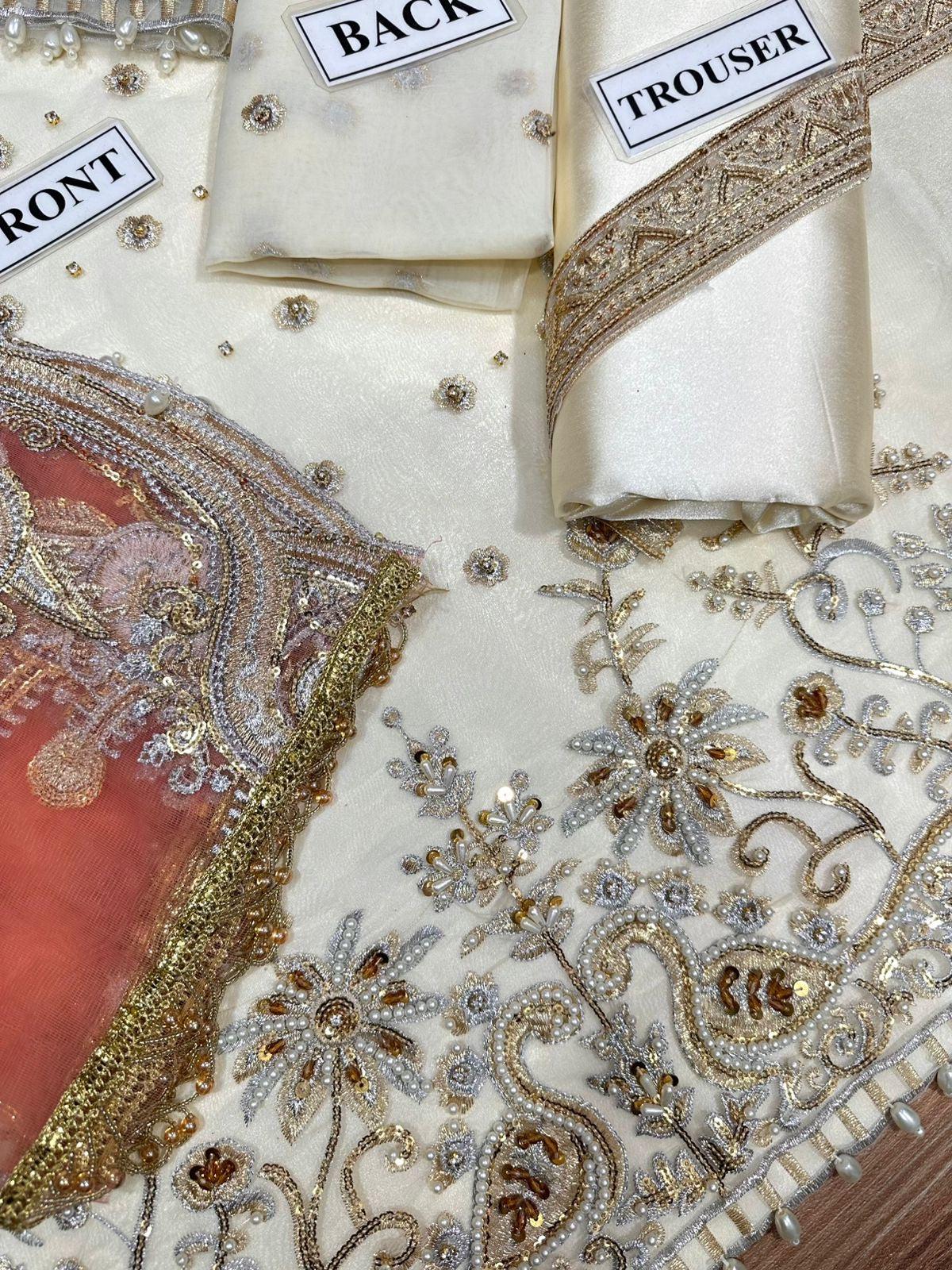 Sadaf Khan Organza Bridal Suit-Aarasta