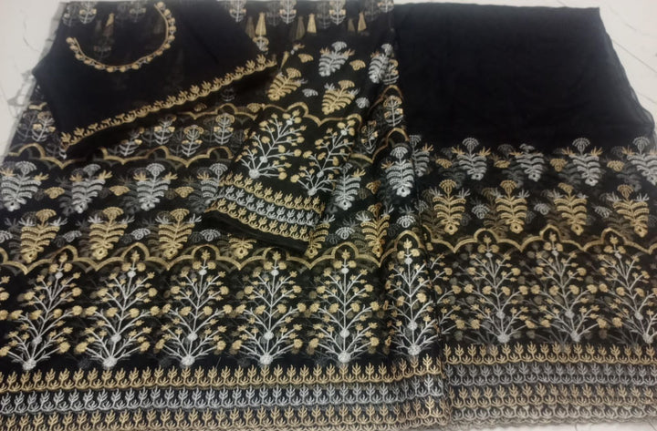 Embroidered Organza Frock-Aarasta