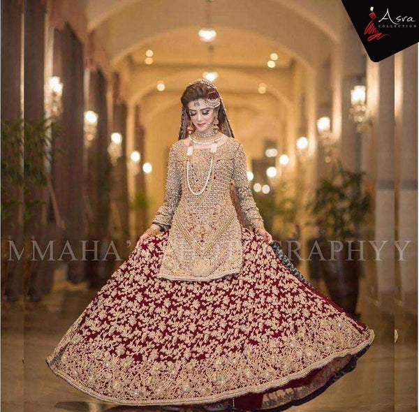 Chiffon Bridal Suit-Beige-Masuri-Maxi-Aarasta