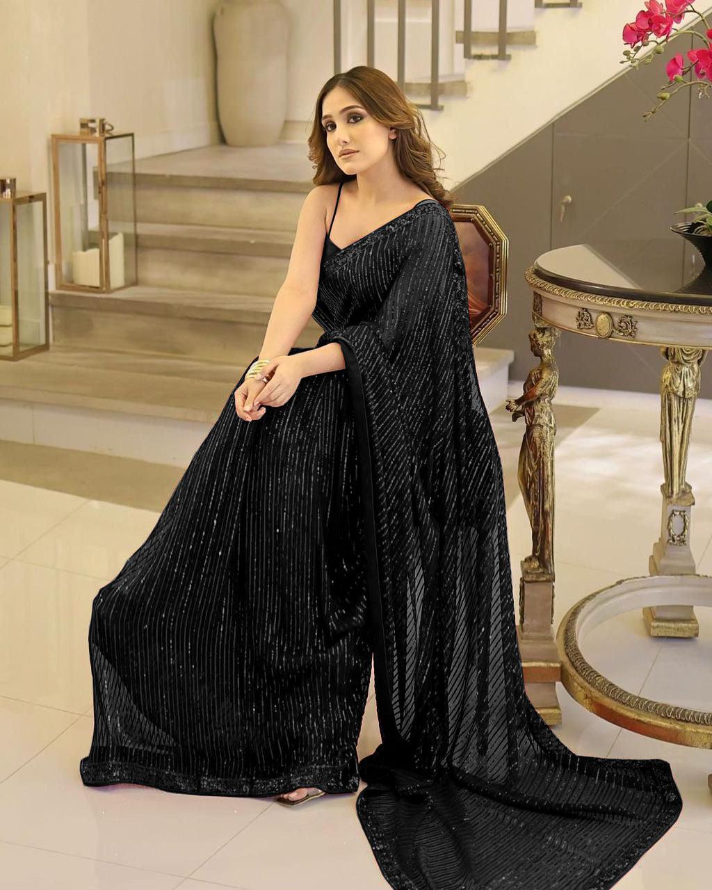 Saba Rajput Chiffon Saree-Aarasta