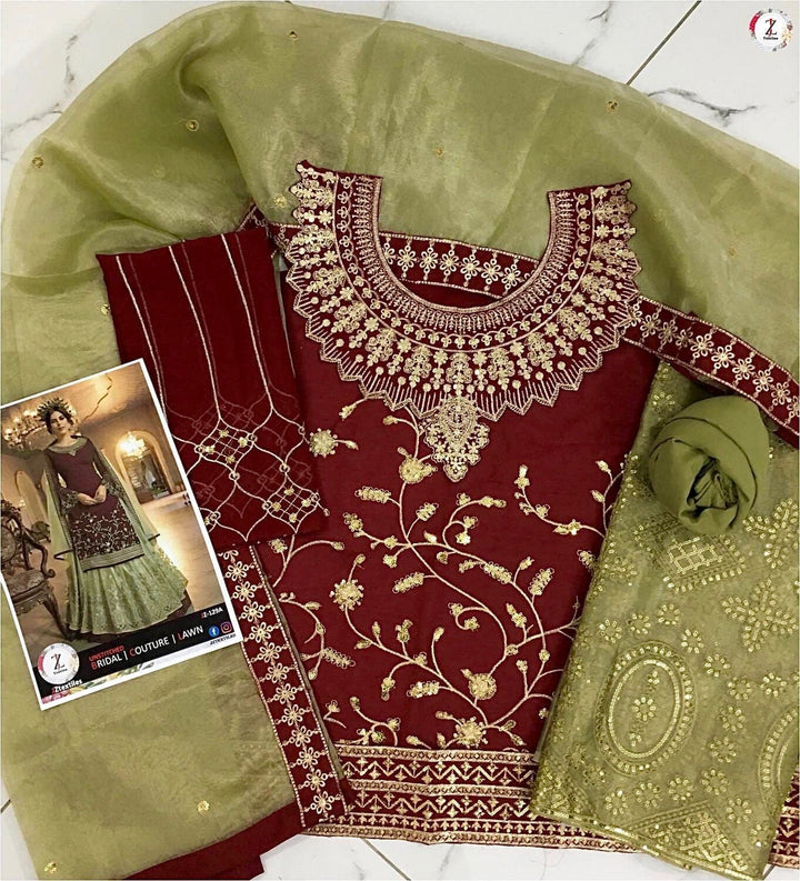 Indian Chiffon Bridal Suit-Aarasta