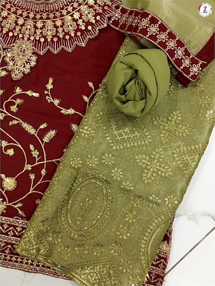 Indian Chiffon Bridal Suit-Aarasta