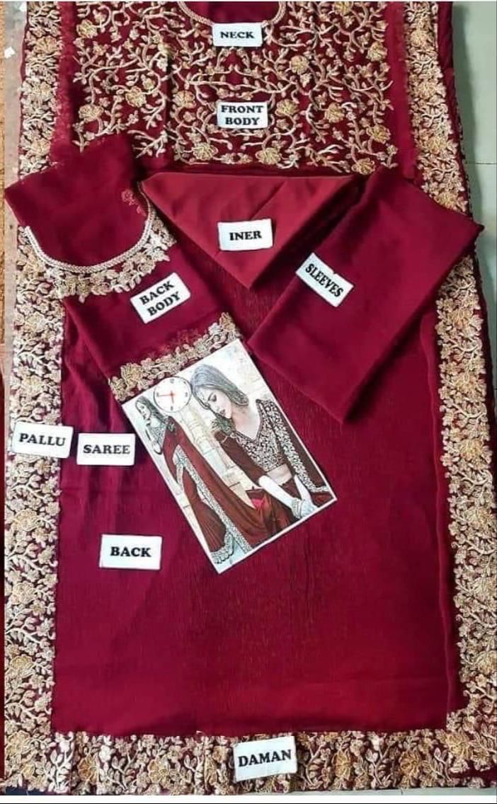 Indian Chiffon Saree-Aarasta