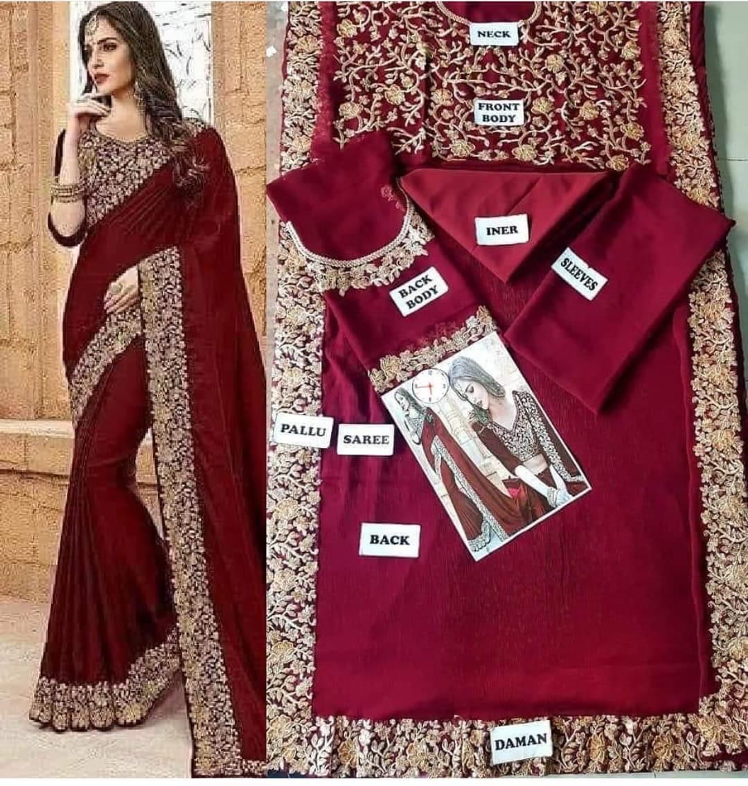 Indian Chiffon Saree-Aarasta
