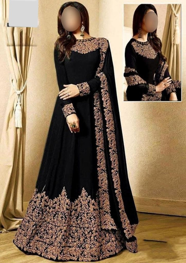 Indian Chiffon Maxi-Black-Chiffon-Maxi-Aarasta