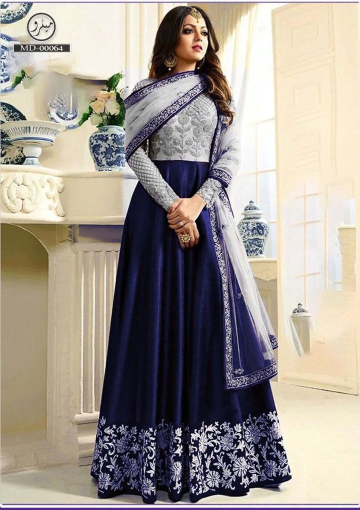 Indian Chiffon Maxi-Navy-Chiffon-Maxi-Aarasta