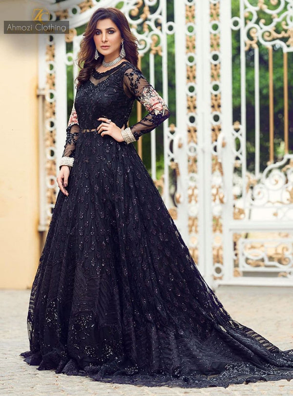 Zainab Chottani Net Maxi-Black-Net-Maxi-Aarasta