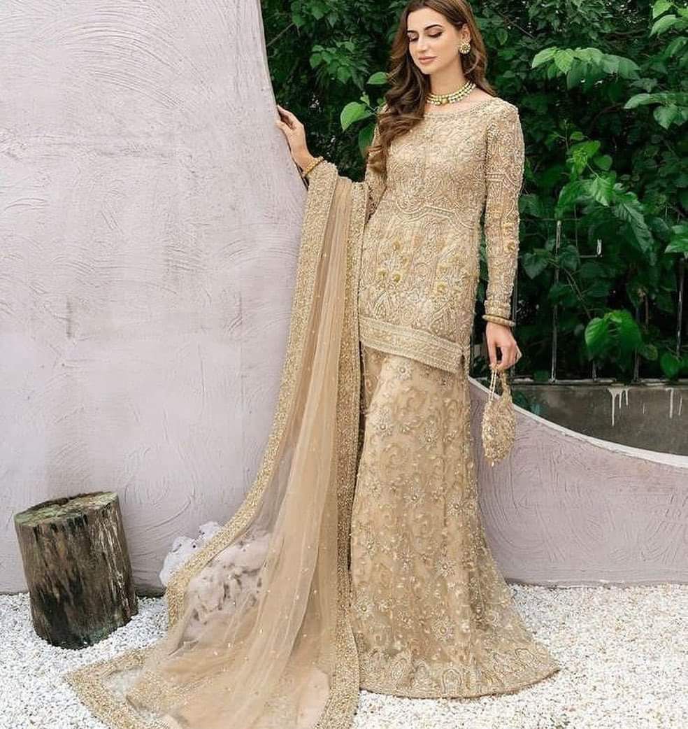 Zimmil Net Bridal Suit-Goldan-Net-Lehenga-Aarasta