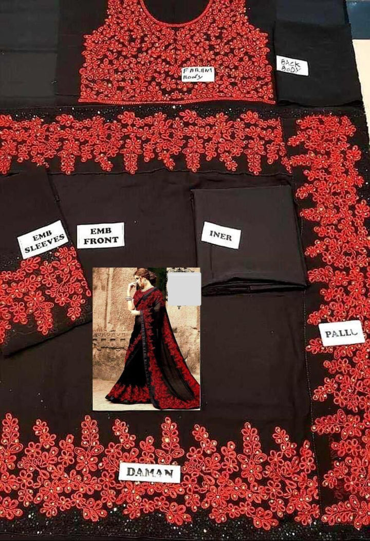 Indian Chiffon Saree-Aarasta