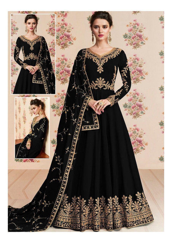 Indian Chiffon Maxi-Black-Chiffon-Maxi-Aarasta