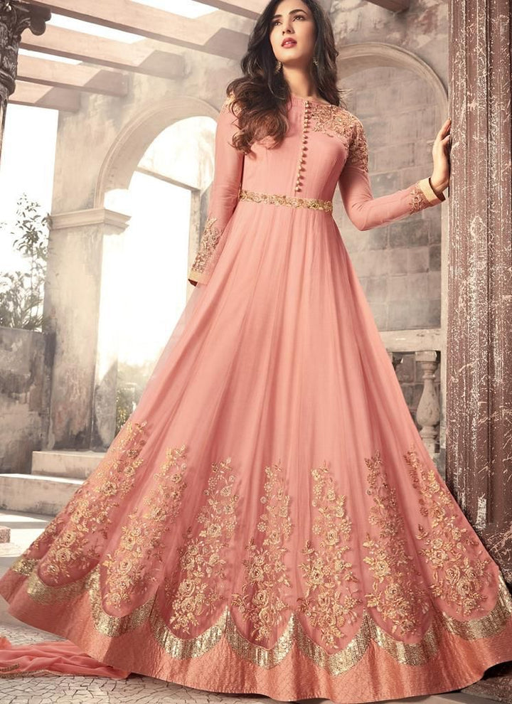 Zoya Chiffon Maxi-Chiffon-Peach-Maxi-Aarasta