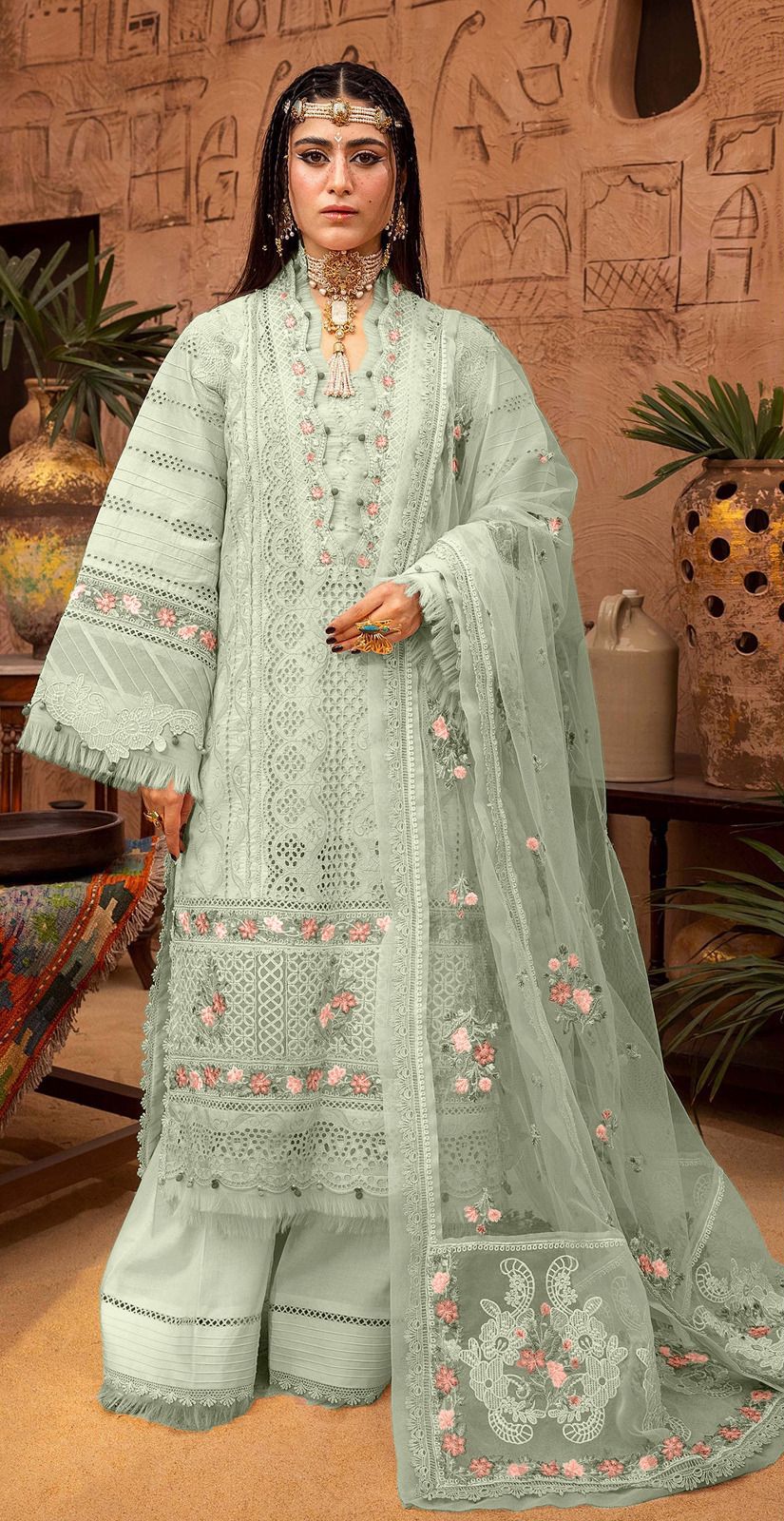 Adan Libas Cotton Suit-Green-Cotton-Aarasta