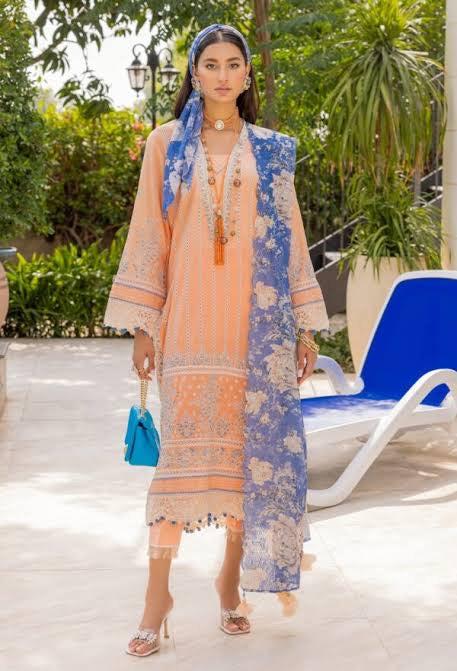 Adan Libas Cotton Suit-Orange-Cotton-Aarasta