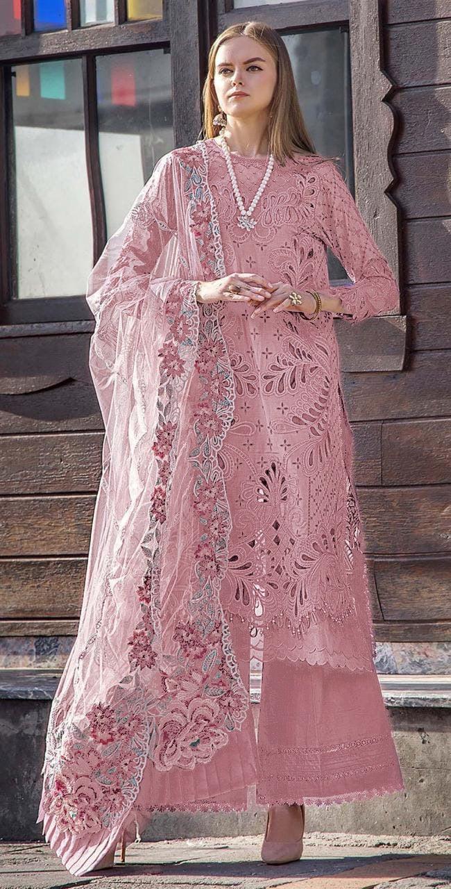 Adan Libas Cotton Suit-Pink-Cotton-Aarasta