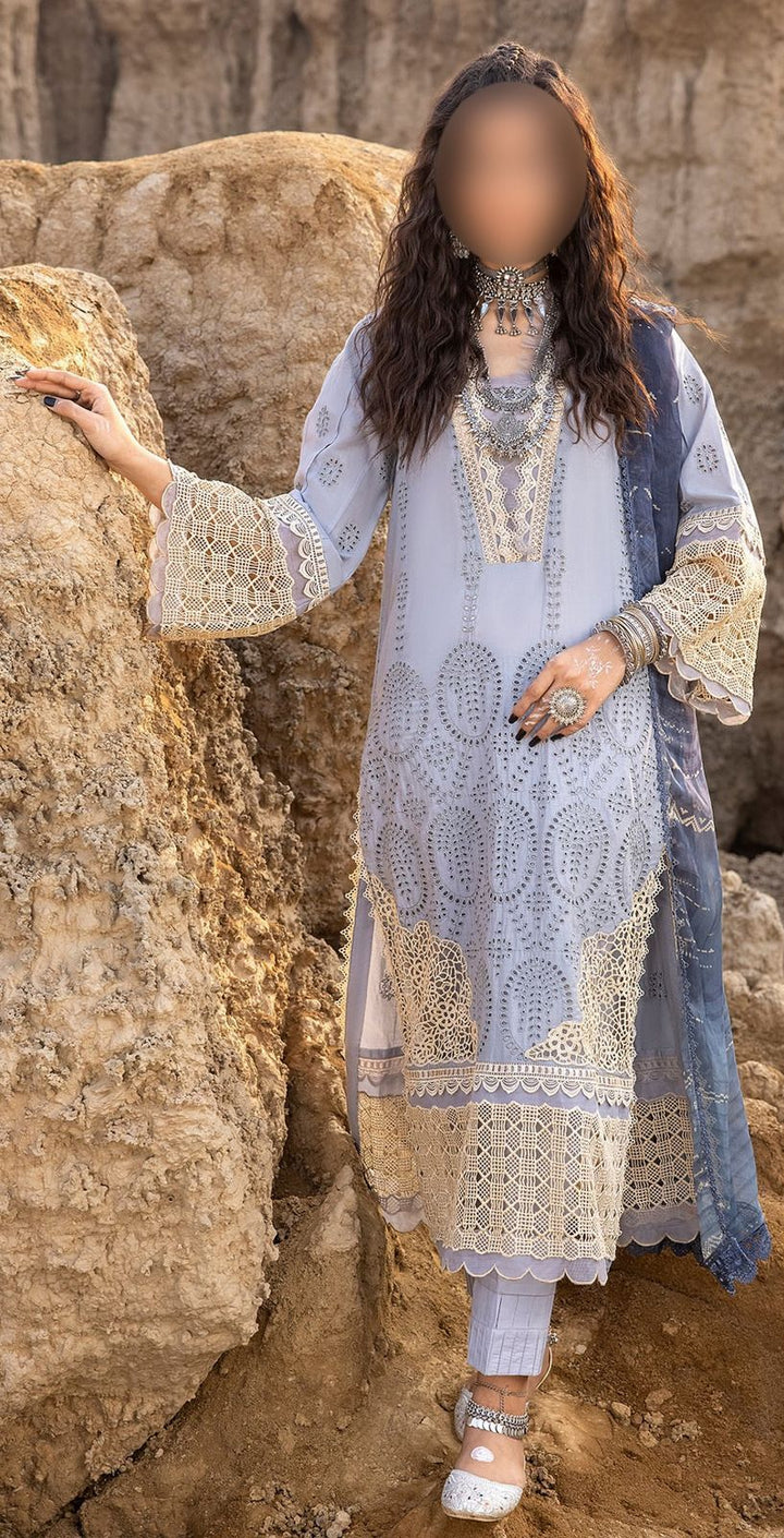 Adan Libas Cotton Suit-Sky Blue-Cotton-Aarasta