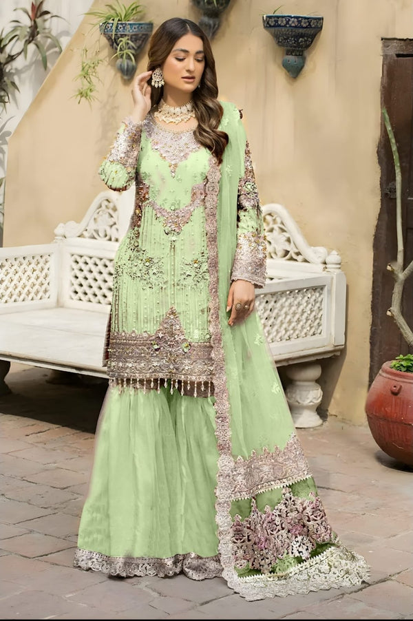 Afrozeh Cotton Suit-Green-Cotton-Aarasta