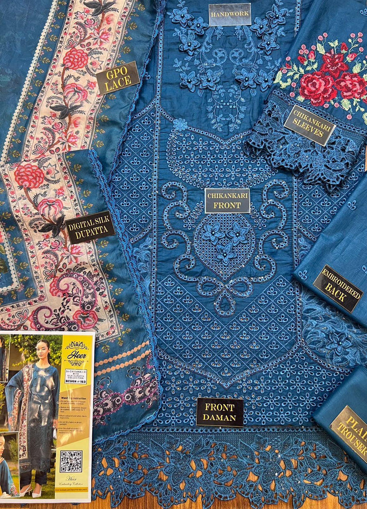 Azure Cotton Suit-Aarasta