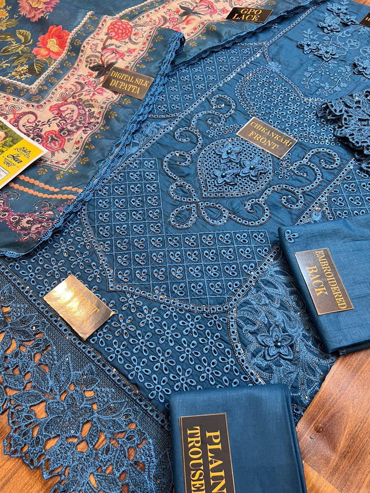 Azure Cotton Suit-Aarasta