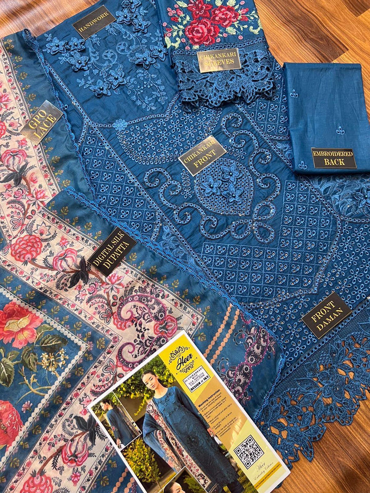 Azure Cotton Suit-Aarasta