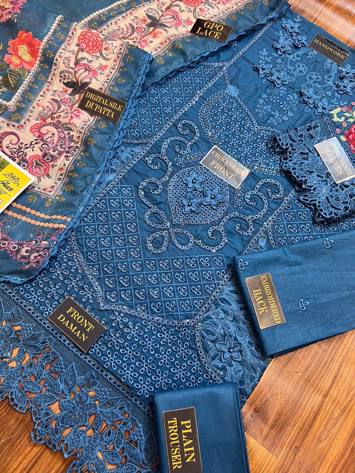Azure Cotton Suit-Aarasta