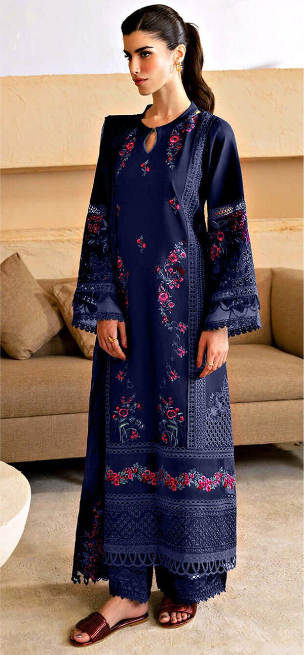 Azure Cotton Suit-Navy-Cotton-Aarasta