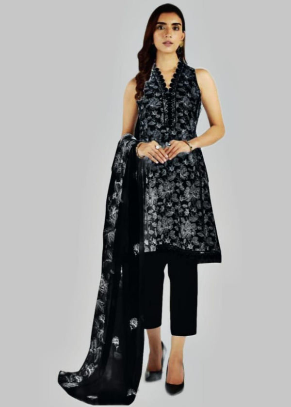 Bareeze Cotton Suit-Black-Cotton-Aarasta