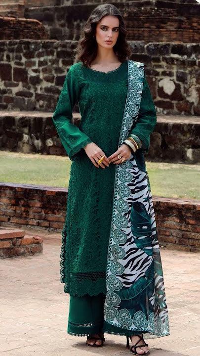 Baroque Cotton Suit-Green-Cotton-Aarasta