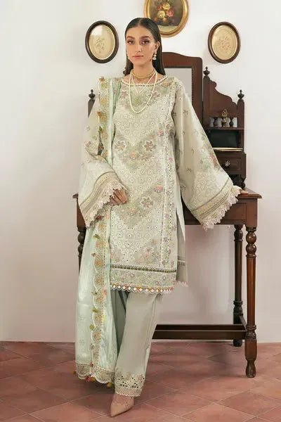 Baroque Cotton Suit-Green-Cotton-Aarasta
